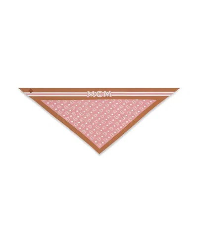 MCM MONOGRAM PRINT TRIANGLE SILK SCARF