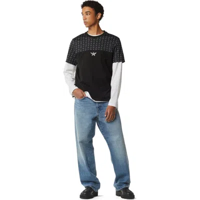 Mcm Monogram Print T-shirt In Black