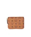 Mcm Monogram Print Zip-around Wallet In Brown