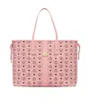 Mcm Monogram Printed Top Handle Bag In Pink