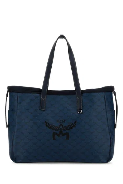 Mcm Men's Himmel Leather Tote In Navy