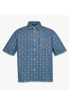 Mcm Monogram Shirt In Blue