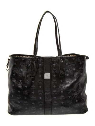 Pre-owned Mcm Monogram Shoulder Bag In Black
