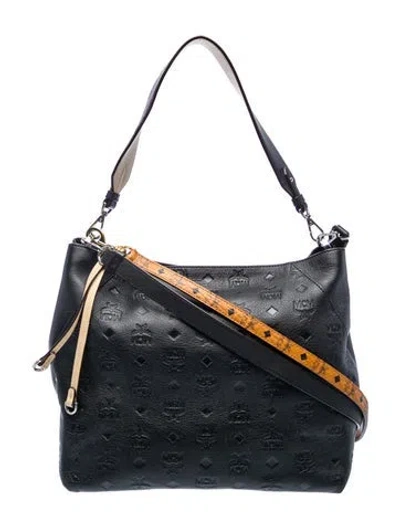 Pre-owned Mcm Monogram Shoulder Bag In Blue