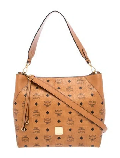 Pre-owned Mcm Monogram Shoulder Bag In Brown