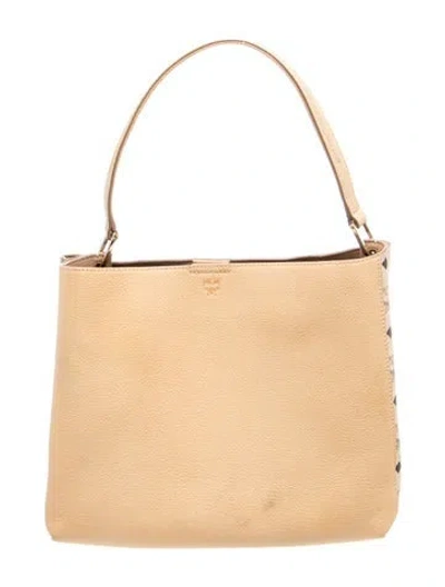 Pre-owned Mcm Monogram Shoulder Bag In Gold