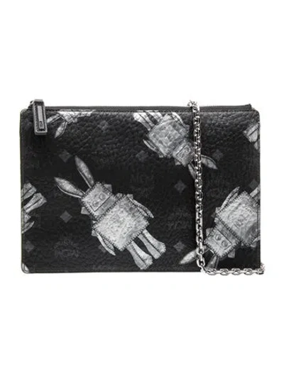 Pre-owned Mcm Monogram Shoulder Bag In Grey