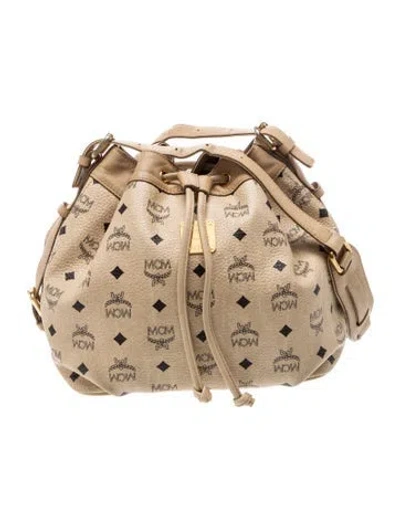 Pre-owned Mcm Monogram Shoulder Bag In Neutral