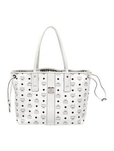 Pre-owned Mcm Monogram Shoulder Bag In White