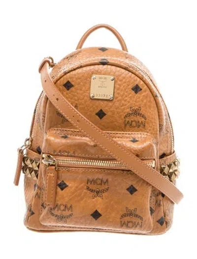 Pre-owned Mcm Monogram Stark Bebe Boo Extra Mini In Brown