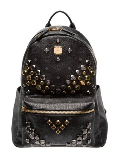 Pre-owned Mcm Monogram Stark Medium In Black