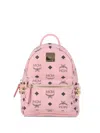 Mcm Monogram Stud-embellished Backpack In Pink