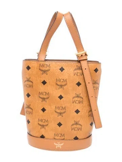 Pre-owned Mcm Monogram Top Handle Bag In Brown