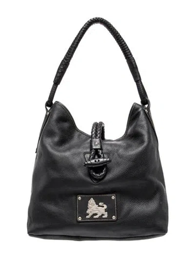 Pre-owned Mcm Monogram Top Handle Bag In Grey