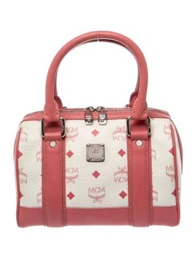 Pre-owned Mcm Monogram Top Handle Bag In Neutral