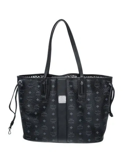 Pre-owned Mcm Monogram Tote In Black