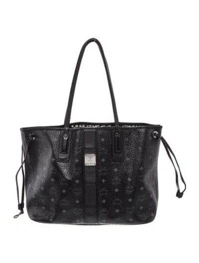 Pre-owned Mcm Monogram Tote In Black
