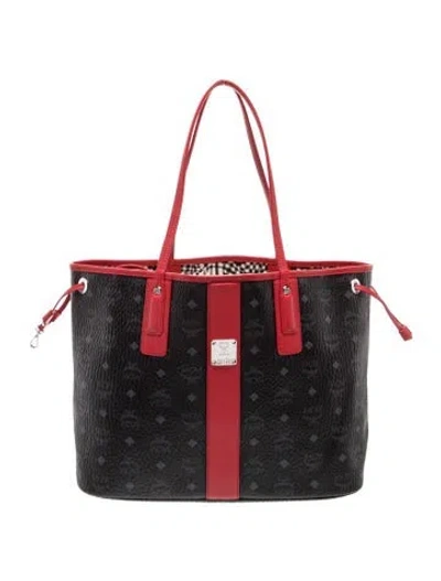 Pre-owned Mcm Monogram Tote In Black