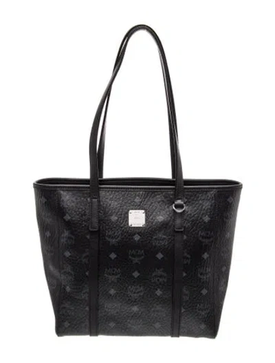 Pre-owned Mcm Monogram Tote In Black