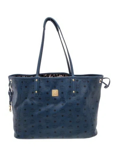 Pre-owned Mcm Monogram Tote In Blue