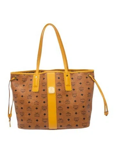 Pre-owned Mcm Monogram Tote In Brown
