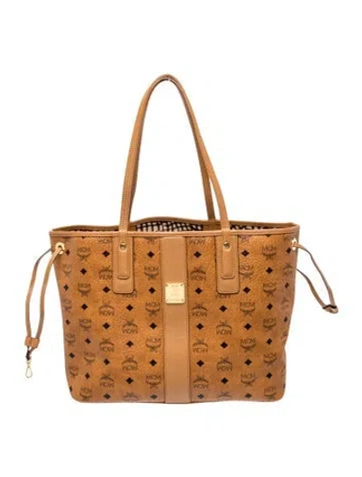 Pre-owned Mcm Monogram Tote In Brown