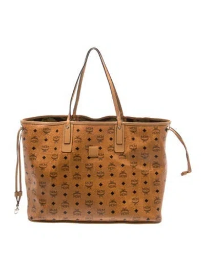 Pre-owned Mcm Monogram Tote In Brown