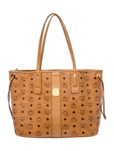 Pre-owned Mcm Monogram Tote In Brown