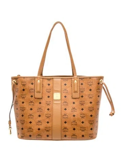 Pre-owned Mcm Monogram Tote In Brown