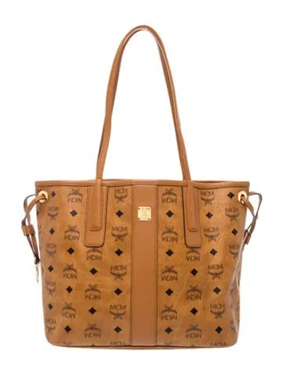 Pre-owned Mcm Monogram Tote In Brown