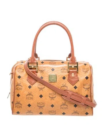 Pre-owned Mcm Monogram Tote In Brown