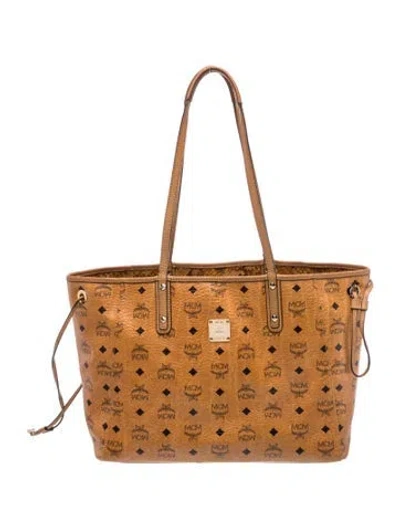 Pre-owned Mcm Monogram Tote In Brown