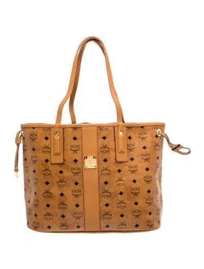 Pre-owned Mcm Monogram Tote In Brown