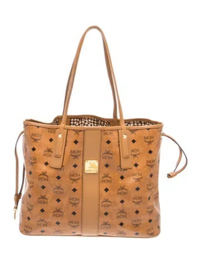 Pre-owned Mcm Monogram Tote In Brown