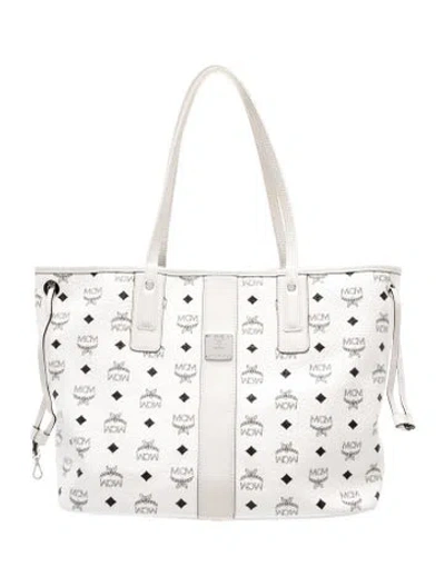 Pre-owned Mcm Monogram Tote In Neutral