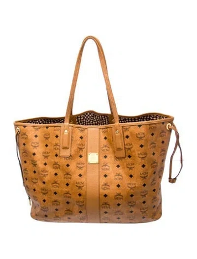 Pre-owned Mcm Monogram Tote In Neutrals