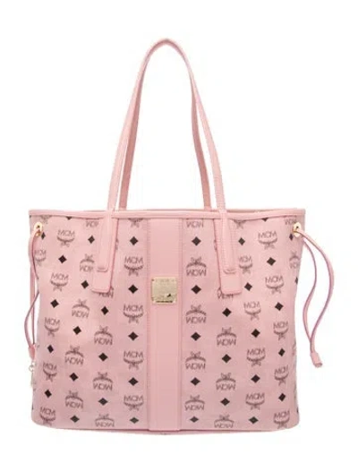 Pre-owned Mcm Monogram Tote In Pink