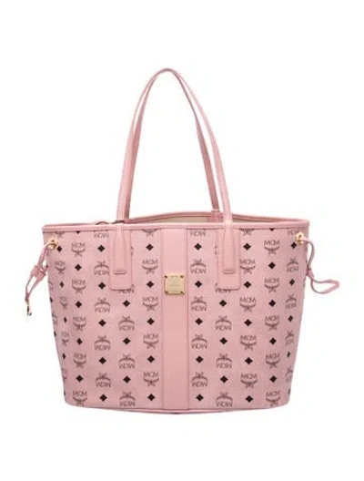 Pre-owned Mcm Monogram Tote In Pink