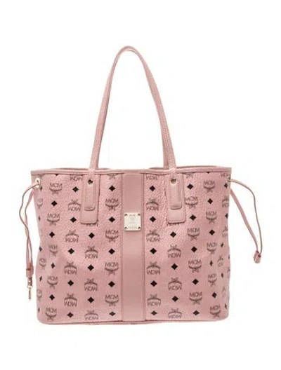 Pre-owned Mcm Monogram Tote In Pink