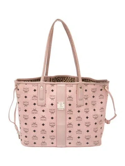Pre-owned Mcm Monogram Tote In Pink