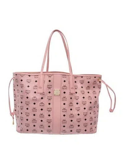 Pre-owned Mcm Monogram Tote In Pink