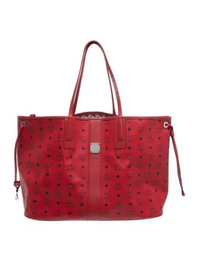 Pre-owned Mcm Monogram Tote In Red