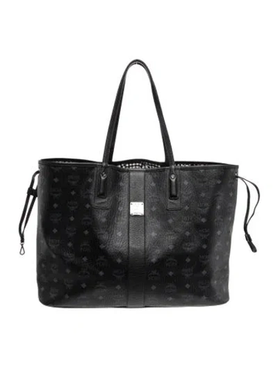 Pre-owned Mcm Monogram Tote In White