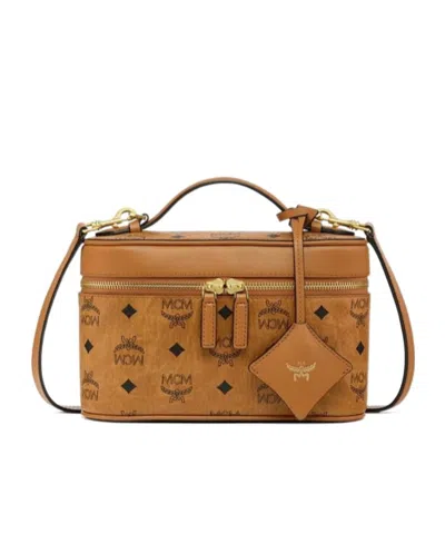 Mcm Monogram Vanity Shoulder Bag In Brown