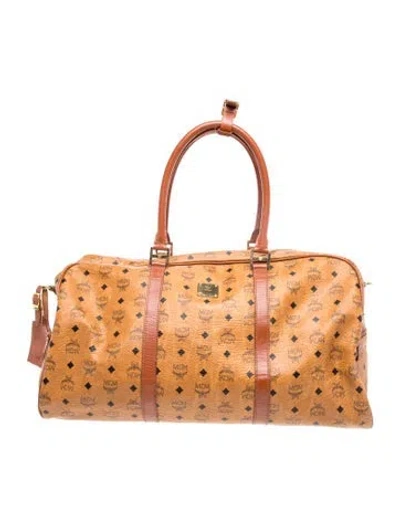 Pre-owned Mcm Monogram Weekender Bag In Brown