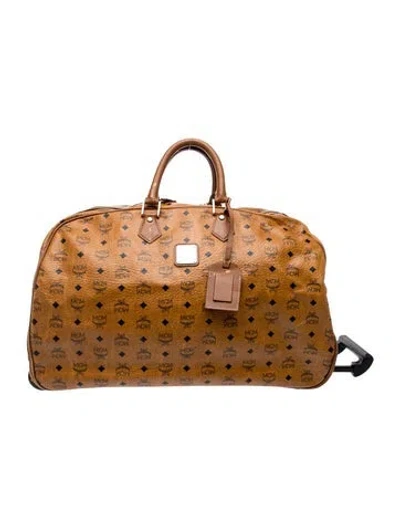 Pre-owned Mcm Monogram Weekender Bag In Brown