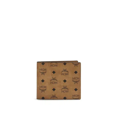 Mcm Monogrammed Bifold Wallet In Brown