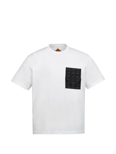 Mcm Monogram-patch T-shirt In White