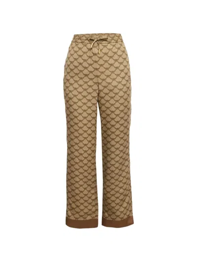 Pre-owned Mcm Monogram-pattern Trousers In Neutral