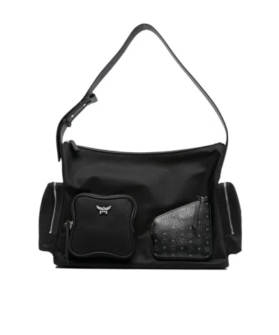 Mcm Multi-pocket Hobo Bag In Black